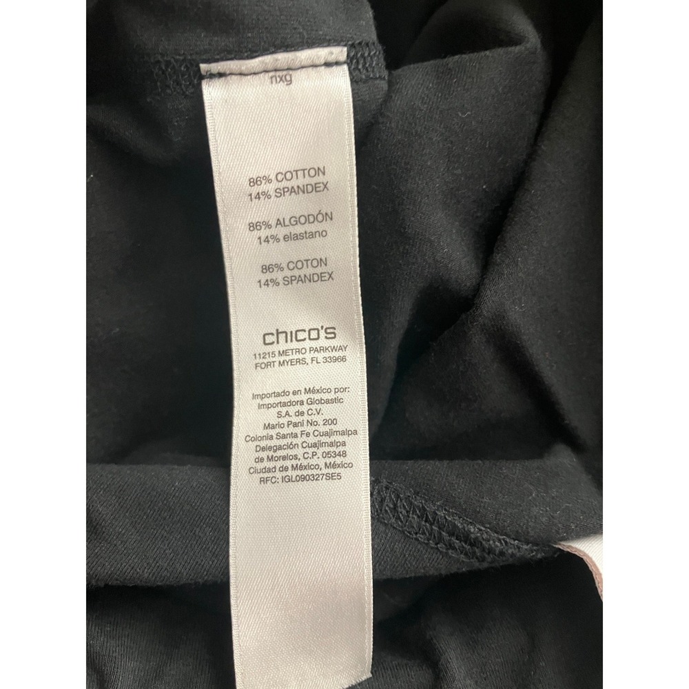 Weekends by Chicos Black‎ Cropped Leggings Lattice Cutout Detail Size 0 - Picture 4 of 9